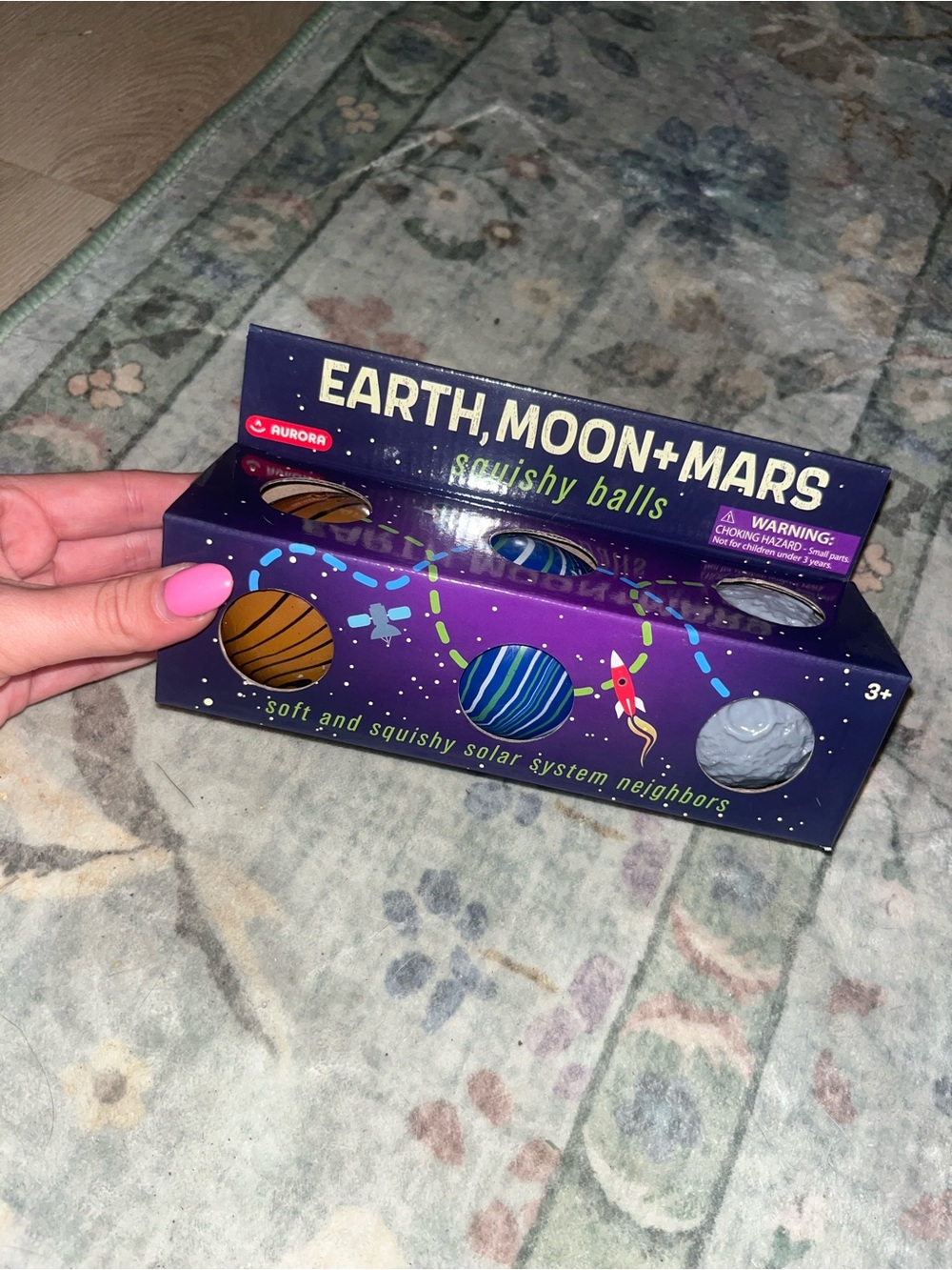 Barnes & Noble Purple Earth, Moon + Mars Squishy Ball Set